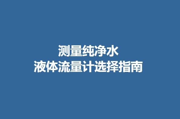 测量纯净水的液体流量计选择指南